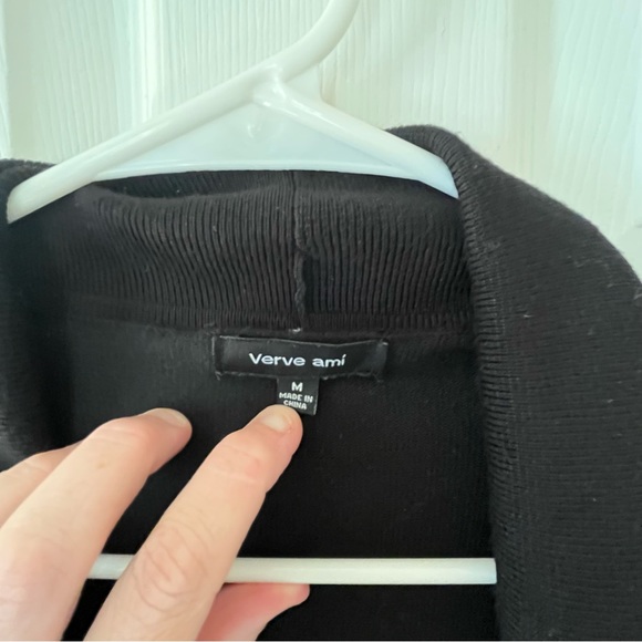 Women's Verve Ami Black Open Front Sweater Cardigan, Black, Medium - Picture 7 of 8